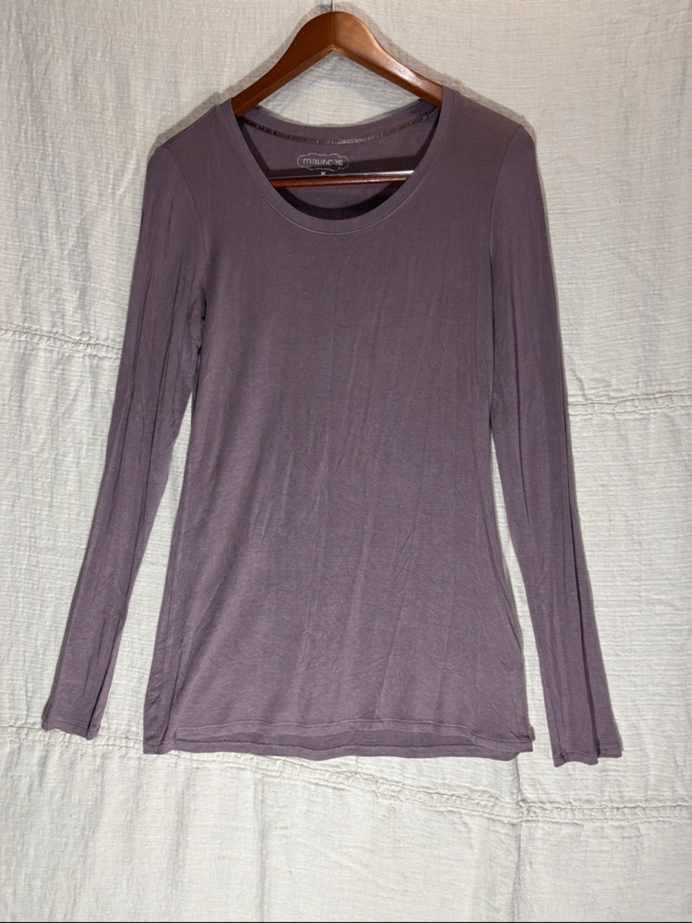 Atmosphere Purple Long Sleeve Scoop Neck Tee